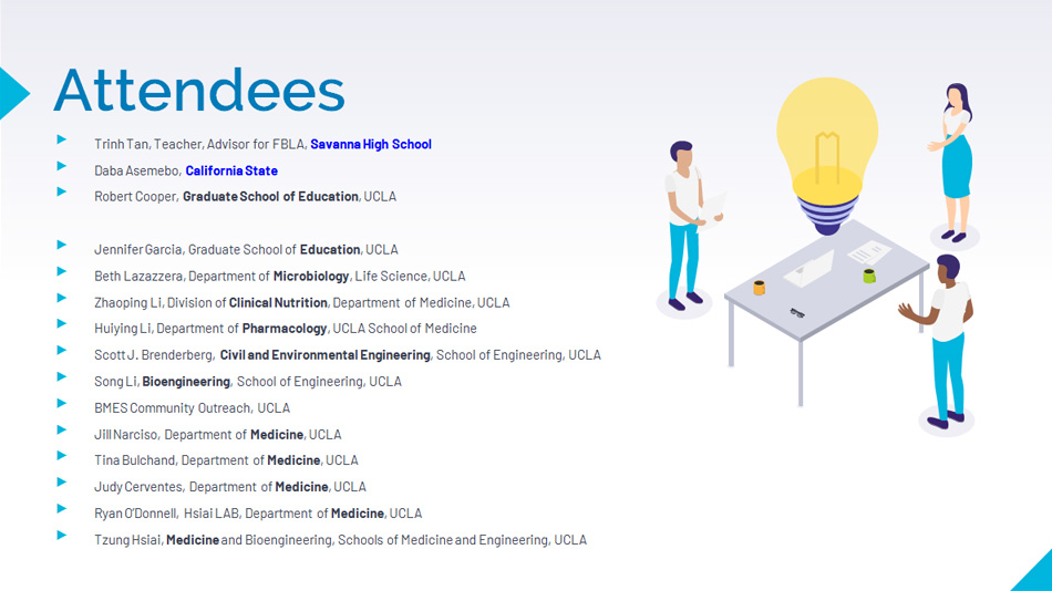 UCLA Outreach for STEM PROGRAM, Tzung Hsiai Lab